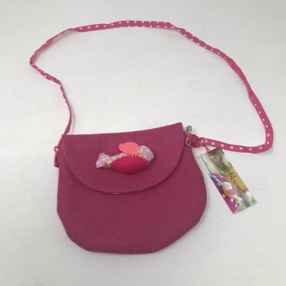 Everbloom Studio Girls Pink Felt Birdie Purse NEW